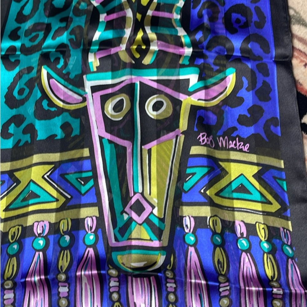 Bob Mackie Multicolor Bull Design Scarf